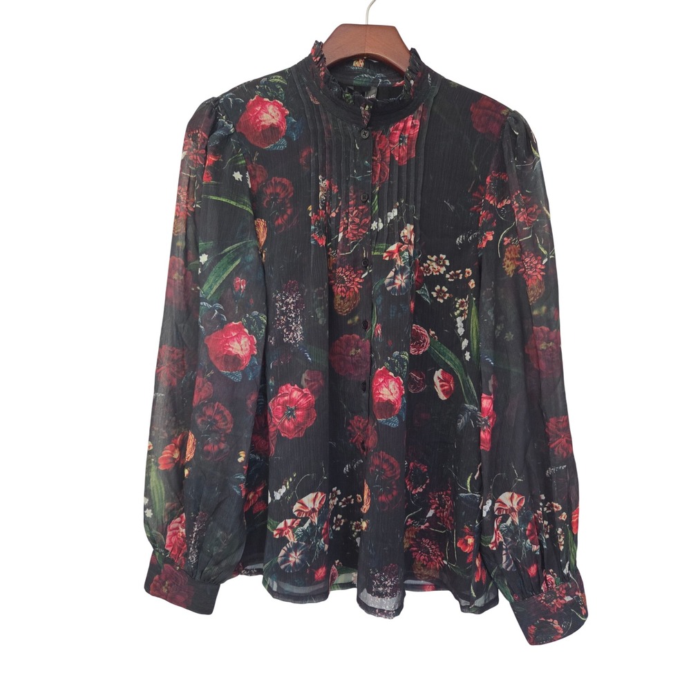 Area Stars Ada al Pleated High Neck Womens M Black NWT $175